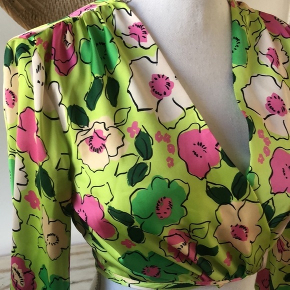 Zara | Floral Cropped Wrap Top, Size S - Picture 5 of 7